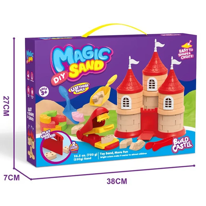 Magic Sand Toy Set Magic Castle Building Blocks with 18 Tools , 750 grams Non-Toxic Sands & Castle Molds